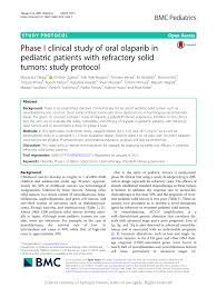 (PDF) Phase I clinical study of oral olaparib in pediatric patients with  refractory solid tumors: study protocol