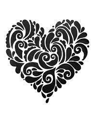 Filigree Heart Swirls Scrolls Design