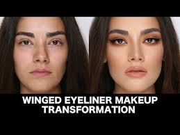 winged eyeliner makeup transformation