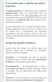 leia o texto sobre o artigo de opinião