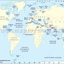 world map showing the world oceans and