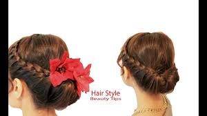 In this video we are going to do a. Party Khopa Flower Bun Hairstyle For Girls Easy Hairstyle For Long Hair Hairstyles Tutorial Youtube