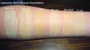 Lancome Teint Miracle Foundation Swatches