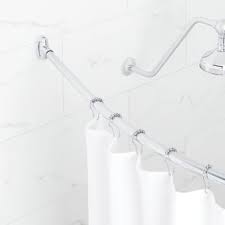 curved br shower rod faucet