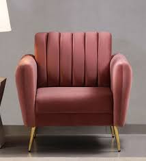 fidel velvet 1 seater sofa in blush