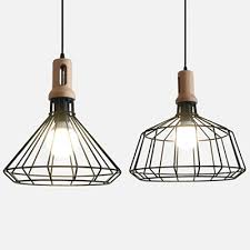 Retro Loft Barn Diamond Pendant Lamp Metal 2 Lights Black Finish Hanging Light For Living Room Takeluckhome Com