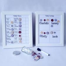 Family Charts Chores Tasks And Jobs Chart With Pocket Money Magnets Designed For Up To 6 Children