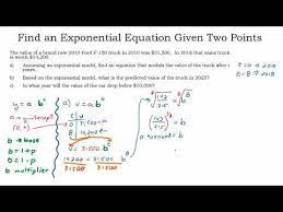Find Exponential Equation Given Two