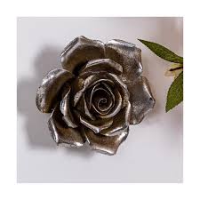 Large Silver Rose Wall Art