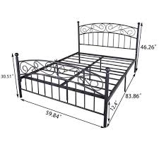 black metal bed frame queen size