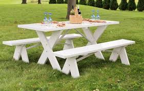 Whiterectangle Picnic Table