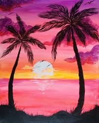 40 Beautiful Sunset Acrylic Painting