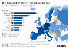 Number Of Ikea Stores In Europe By Country Europe Map Ikea