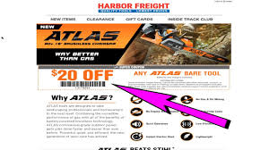 See 5 harbor freight coupon and coupons for july 2021. New Atlas Tools 20 Off Coupon Harbor Freight Youtube