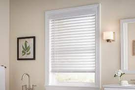 privacy no holes faux wood blinds from