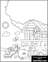 Free trees coloring page to download. Boy And Girl Playing In A Tree House Coloring Page Free Print And Color Online