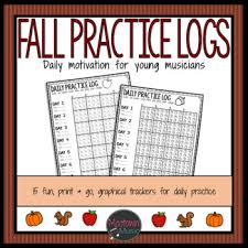 Daily Music Practice Charts Fun Fall Graphical Trackers For