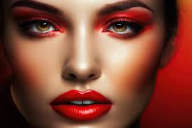 beautiful romantic red female lips