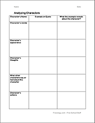 Character Analysis Graphic Organizer Freeology