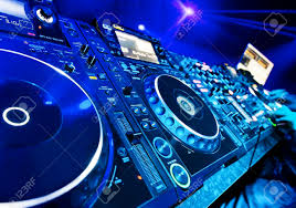 Dj Mixes The Track In The Nightclub At Party