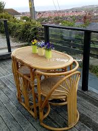 Bamboo Wicker Table Chairs Honeymoon