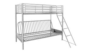 futon metal bunk bed frame silver