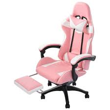 Ergonomic office chair gaming chair recliner racing swivel task desk chair ebay. Costway 84703512 Massage Gaming Chair With Footrest Pink For Sale Online Ebay