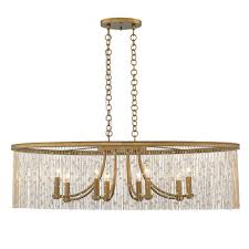 Golden Lighting Marilyn Cry 8 Light Peruvian Gold Chandelier With Crystal Strands Shade 1771 Lp Pg Cry The Home Depot