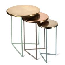Metallic Round Nesting Tables Set Of