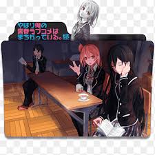 Anime Icon 18, Yahari Ore no Seishun Love Come wa Machigatteiru Zoku v3,  two women and one man animated characters folder icon, png | PNGEgg