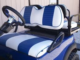 Ezgo Golf Cart Seat Cover Blue Pleated