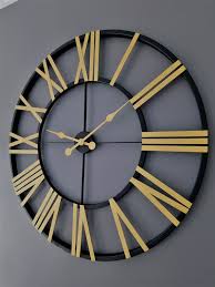 Metal Large Rustic Wall Clock Kitchen