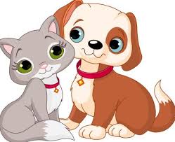 cute kitten and puppy vector material
