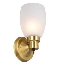 Satin Gold Indoor Dimmable Wall Sconce