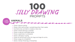 100 silly drawing prompts to ene