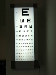 The Standard Tumbling E Visual Chart Demonstrated On A Light