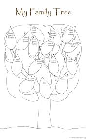Tree Chart For Coloring And Putting In Names And Pictures