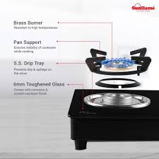 Buy Sunflame Classic 2 Burner Glass Top