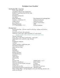 Firefighter Gear Checklist In Word And