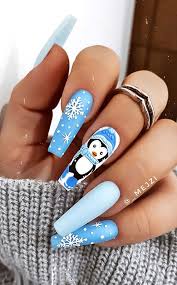 25 christmas nails 2020 penguin and