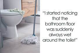 the bathroom floor was suddenly always