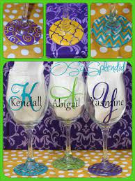 Materials i used to create.very fine glitter, mod podge, 651 oracle vinyl, foam paint brushes, and alcohol to clean off glasses. Personalized 20 Oz Wine Glass Forget About Wine Charms Always Know Your Glass Sip In Style Diy Wine Glasses Wine Glass Crafts Hand Painted Wine Glasses
