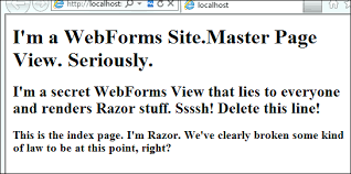 weorms master pages with asp net mvc