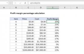 calculate percent variance excel