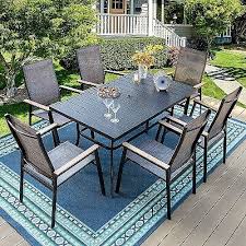 7pc Patio Dining Set With Rectangle