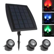 3 X Rgb Color Led Solar Power Light Outdoor Waterproof