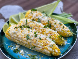 corn on the cob with elote slather