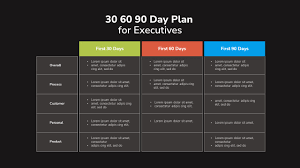60 90 day plan for executives ppt template