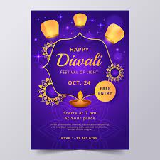diwali invitation card vectors