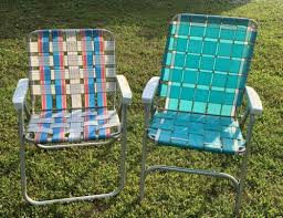 2 Vintage Folding Lawn Chairs Outdoor